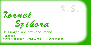 kornel szikora business card